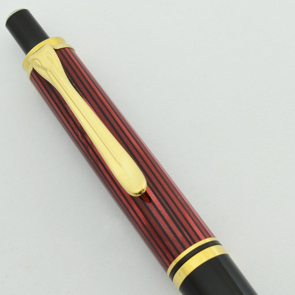 Pelikan D400 Mechanical Pencil - Black with Red Stripes, GP Trim